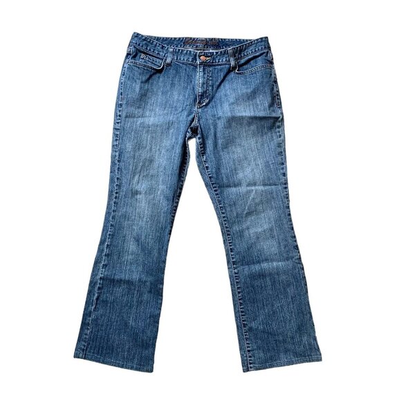Eddie Bauer Women's Shaped Fit Straight Leg Specially Dyed Denim Jeans Size 14 R - Picture 1 of 8
